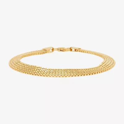 Made in Italy Womens 14K Gold 7.5 Inch Box Chain Bracelet