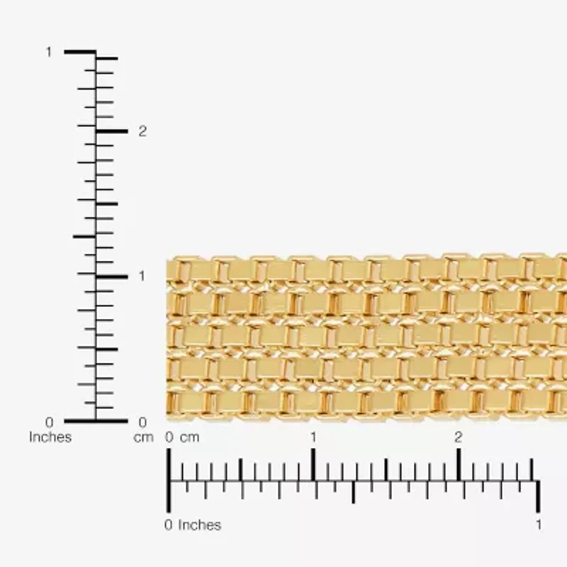 Made in Italy Womens 14K Gold 7.5 Inch Box Chain Bracelet