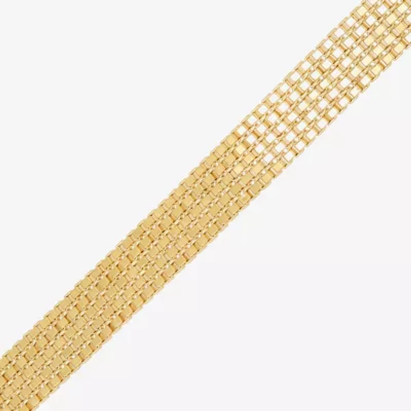 Made in Italy Womens 14K Gold 7.5 Inch Box Chain Bracelet