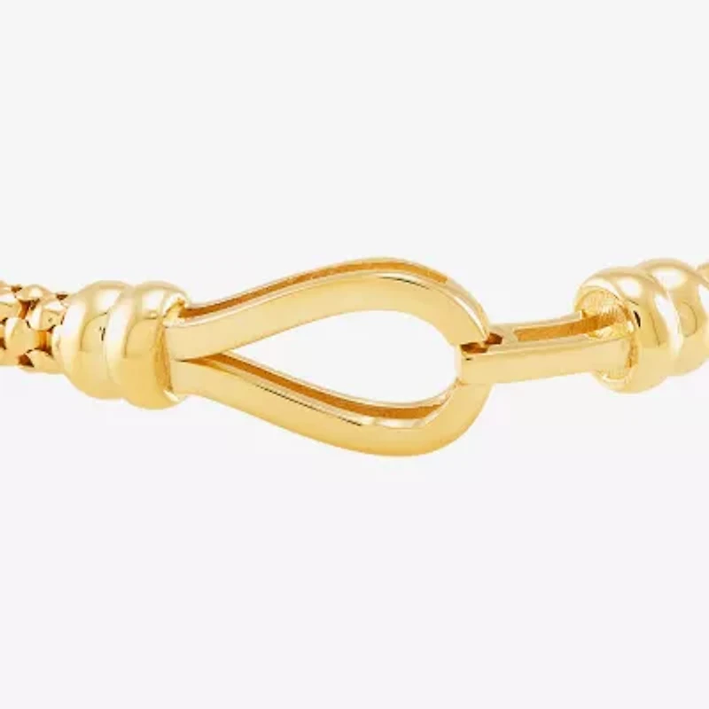 Made in Italy Womens 14K Gold 7 Inch Hollow Fashion Chain Bracelet