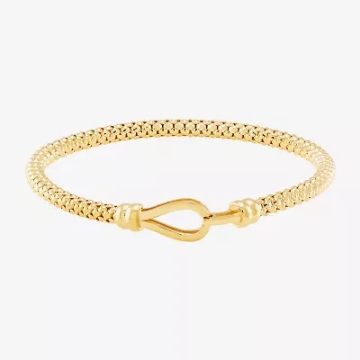 Made in Italy Womens 14K Gold 7 Inch Hollow Fashion Chain Bracelet