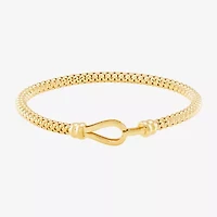 Made in Italy Womens 14K Gold 7 Inch Hollow Fashion Chain Bracelet