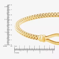 Made in Italy Womens 14K Gold 7 Inch Hollow Fashion Chain Bracelet