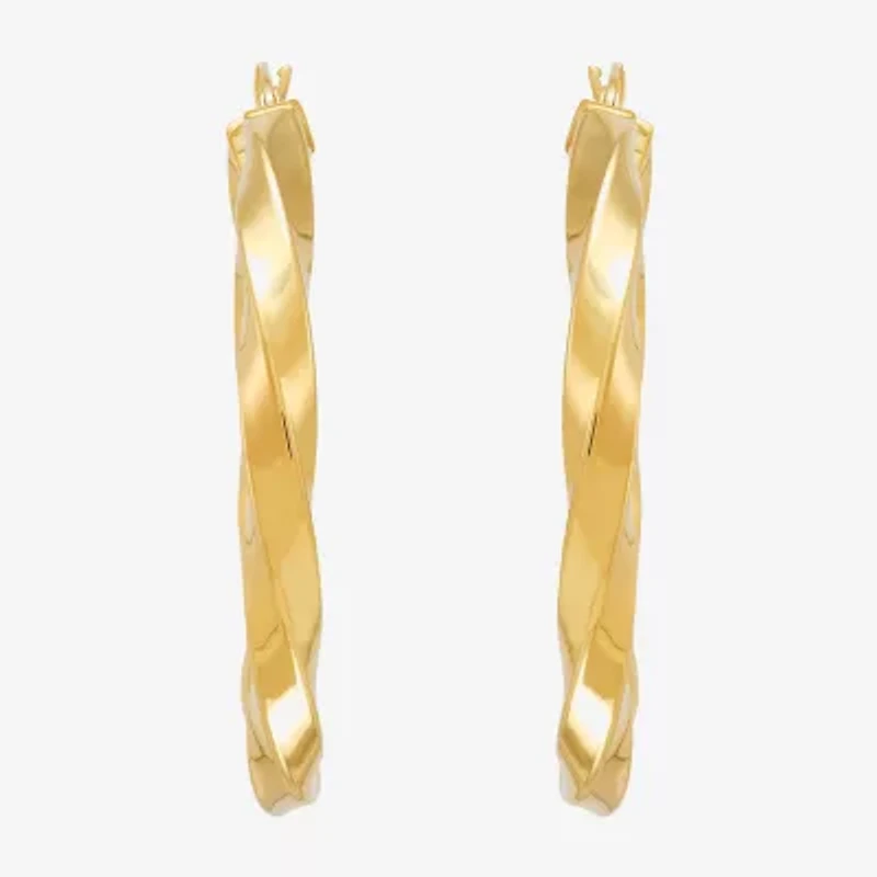 Bonded Brilliance Womens 35mm Hoop Earrings