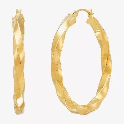 Bonded Brilliance Womens 35mm Hoop Earrings