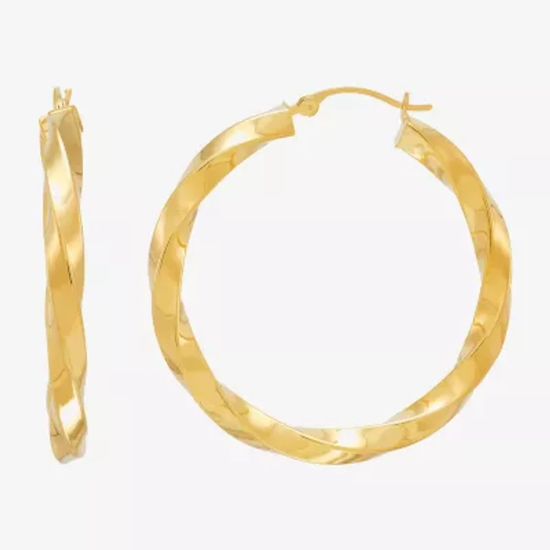 Bonded Brilliance Womens 35mm Hoop Earrings