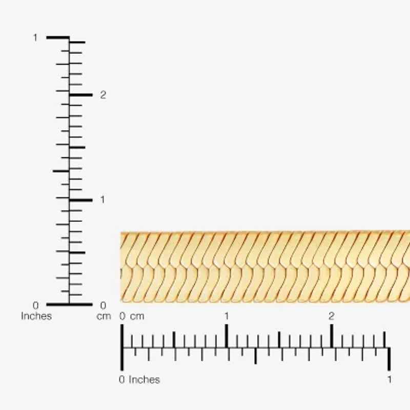 Bonded Brilliance Womens 14K Gold Over Silver 20 Inch Herringbone Chain Necklace