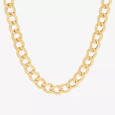 Bonded Brilliance Womens 14K Gold Over Silver 18 Inch Link Chain Necklace