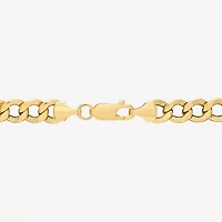 Bonded Brilliance Womens 14K Gold Over Silver 7.5 Inch Hollow Link Chain Bracelet