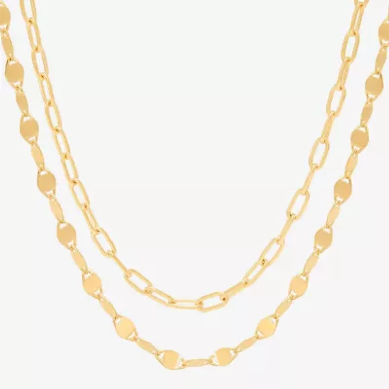 Womens 14K Gold Over Silver 2-pc. Necklace Set