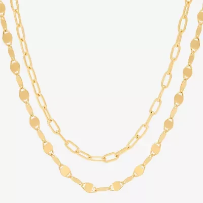 Womens 14K Gold Over Silver 2-pc. Necklace Set