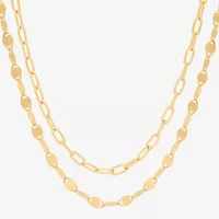 Womens 14K Gold Over Silver 2-pc. Necklace Set
