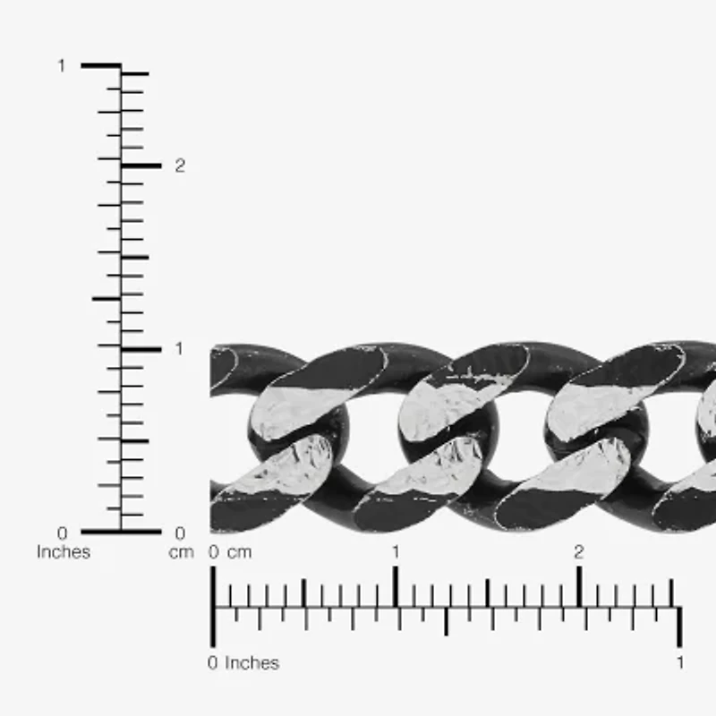 Womens Sterling Silver 8 1/2 Inch Solid Curb Chain Bracelet