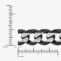 Womens Sterling Silver 8 1/2 Inch Solid Curb Chain Bracelet