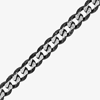 Womens Sterling Silver 8 1/2 Inch Solid Curb Chain Bracelet
