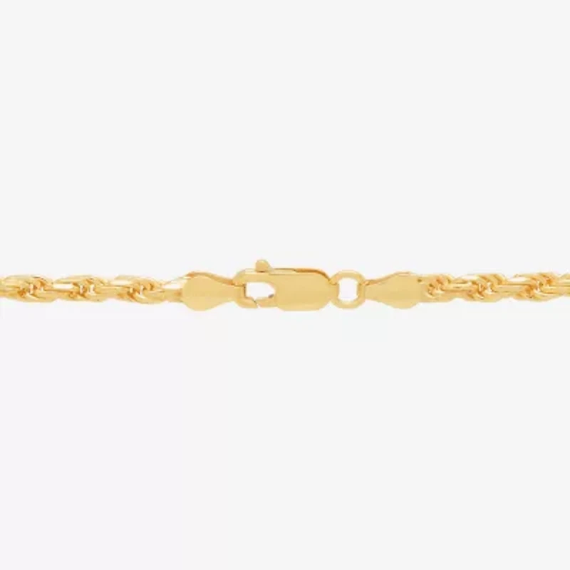 Made in Italy Womens 24K Gold Over Silver 24 Inch Rope Chain Necklace