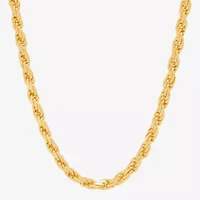 Made in Italy Womens 24K Gold Over Silver 24 Inch Rope Chain Necklace