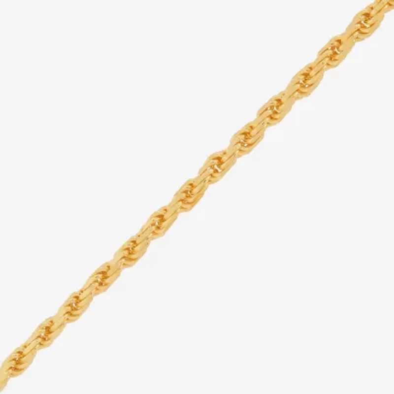 Made in Italy Womens 24K Gold Over Silver 24 Inch Rope Chain Necklace