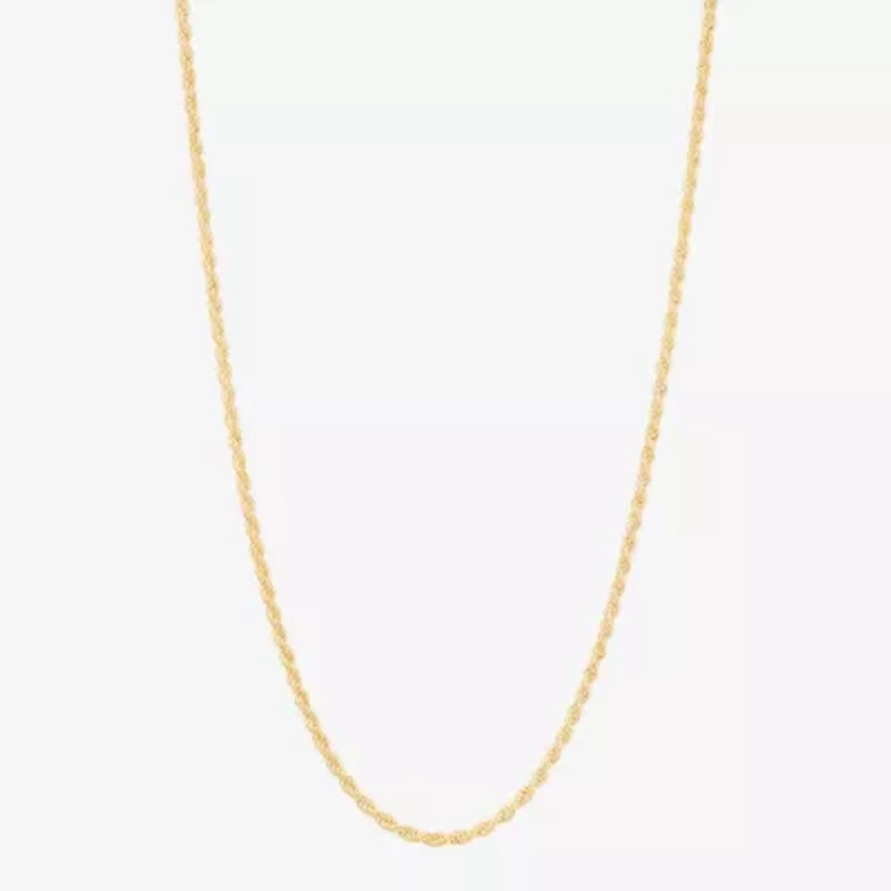 Made in Italy Womens 24K Gold Over Silver Inch Rope Chain Necklace