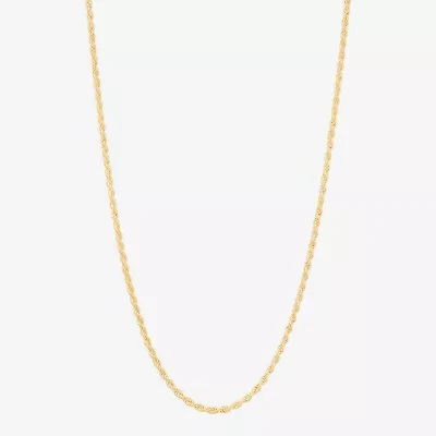 Made in Italy Womens 24K Gold Over Silver Inch Rope Chain Necklace