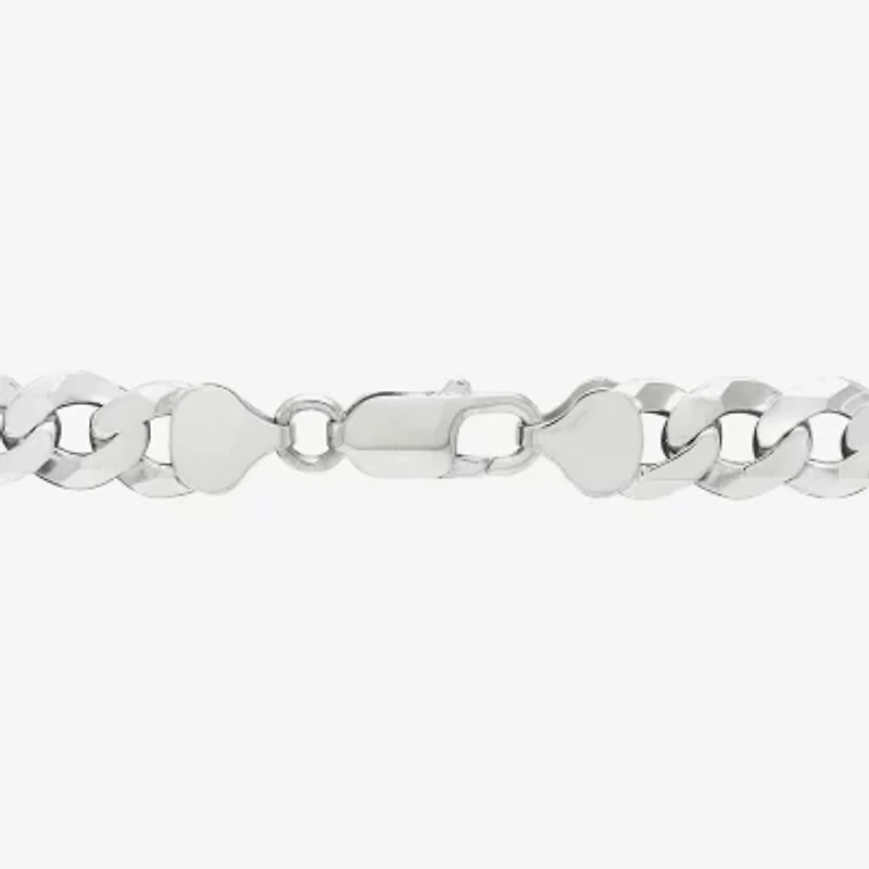 Made in Italy Mens Sterling Silver 9 Inch Solid Curb Chain Bracelet