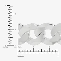 Made in Italy Mens Sterling Silver 9 Inch Solid Curb Chain Bracelet