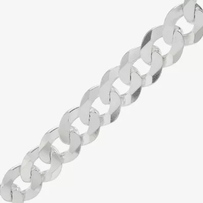 Made in Italy Mens Sterling Silver 9 Inch Solid Curb Chain Bracelet