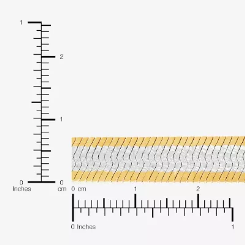 Made in Italy Womens 24K Gold Over Silver 7.5 Inch Solid Herringbone Chain Bracelet