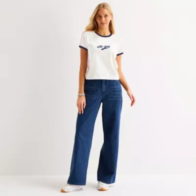 Forever 21 Womens Crew Neck Short Sleeve Graphic T-Shirt