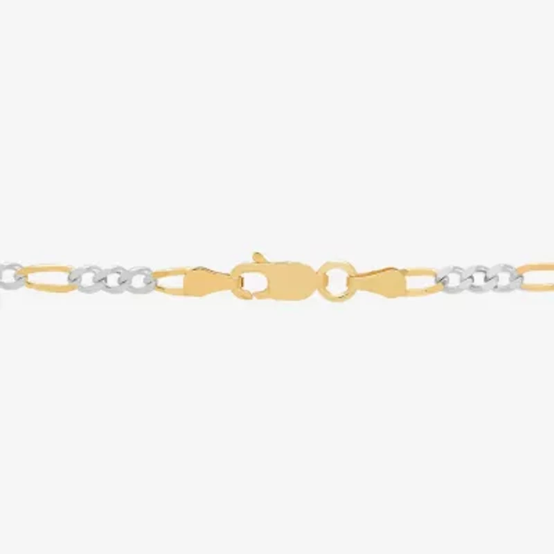 Made in Italy Womens 24K Gold Over Silver Inch Figaro Chain Necklace