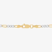 Made in Italy Womens 24K Gold Over Silver Inch Figaro Chain Necklace