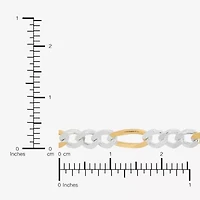 Made in Italy Womens 24K Gold Over Silver Inch Figaro Chain Necklace