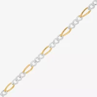 Made in Italy Womens 24K Gold Over Silver Inch Figaro Chain Necklace