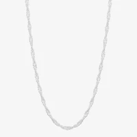 Made in Italy Womens Sterling Silver Inch Singapore Chain Necklace