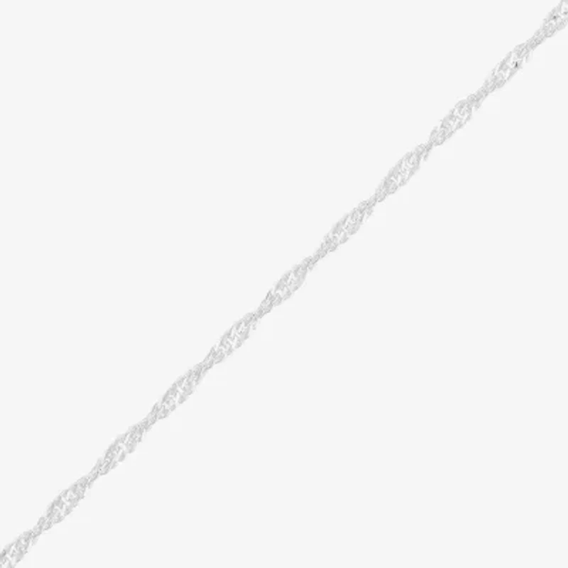 Made in Italy Womens Sterling Silver Inch Singapore Chain Necklace