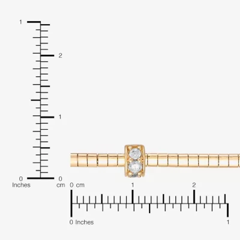 (H-I / Si2) Womens 14K Gold Over Silver 7 Inch Solid Omega Chain Bracelet