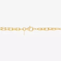 (H-I / Si2) Womens White Diamond 14K Gold Over Silver 16 1/2 Inch Chevron Necklace