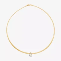 (H-I / Si2) Womens 1/3 CT. T.W. Lab Grown White Diamond 14K Gold Over Silver 17 Inch Pendant Necklace