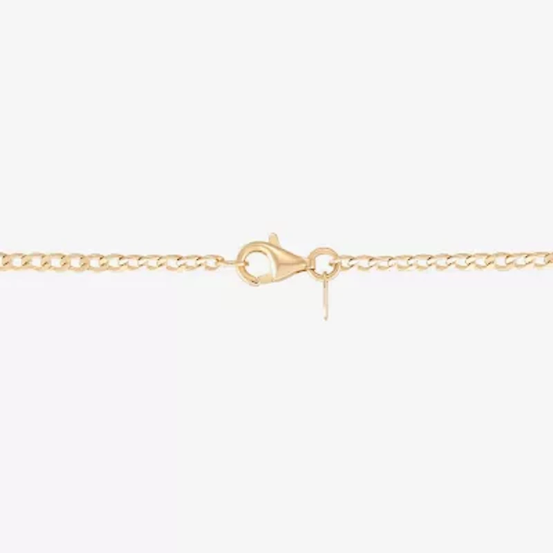 (H-I / Si2) Womens 14K Gold Over Silver 18 Inch Curb Chain Necklace