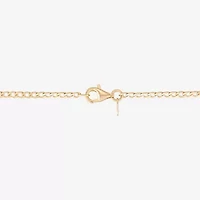 (H-I / Si2) Womens 14K Gold Over Silver 18 Inch Curb Chain Necklace