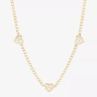 (H-I / Si2) Womens 14K Gold Over Silver 18 Inch Curb Chain Necklace