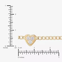 (H-I / Si2) Womens 14K Gold Over Silver 18 Inch Curb Chain Necklace