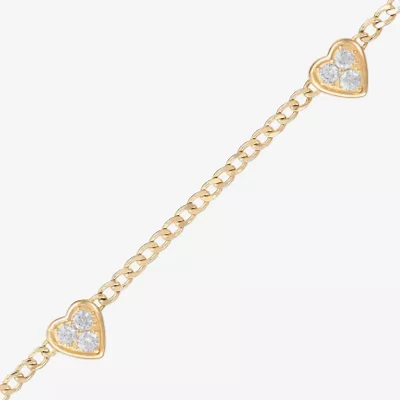 (H-I / Si2) Womens 14K Gold Over Silver 18 Inch Curb Chain Necklace