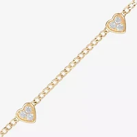 (H-I / Si2) Womens 14K Gold Over Silver 18 Inch Curb Chain Necklace