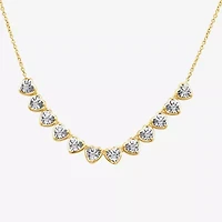 (F / Si2) Womens 1/3 CT. T.W. Lab Grown White Diamond 14K Gold Over Silver Heart 18 Inch Pendant Necklace