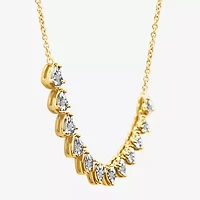 (F / Si2) Womens 1/3 CT. T.W. Lab Grown White Diamond 14K Gold Over Silver Heart 18 Inch Pendant Necklace