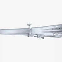 1/10 CT. T.W. Diamond Crossover Bangle Bracelet Sterling Silver or 14K Gold Over