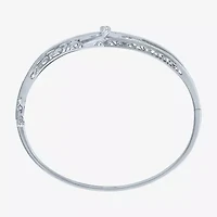 1/10 CT. T.W. Diamond Crossover Bangle Bracelet Sterling Silver or 14K Gold Over