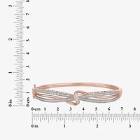 1/10 CT. T.W. Diamond Crossover Bangle Bracelet Sterling Silver or 14K Gold Over
