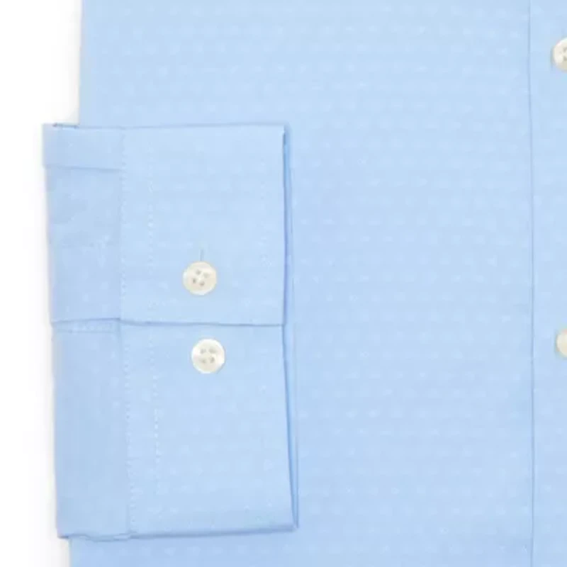 J. Ferrar Big And Tall Ultra Comfort Mens Classic Fit Stretch Fabric Wrinkle Free Long Sleeve Dress Shirt